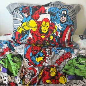 EUC twin superhero comforter and sham